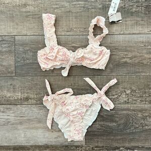 Frankie's Bikinis Pink Floral Set